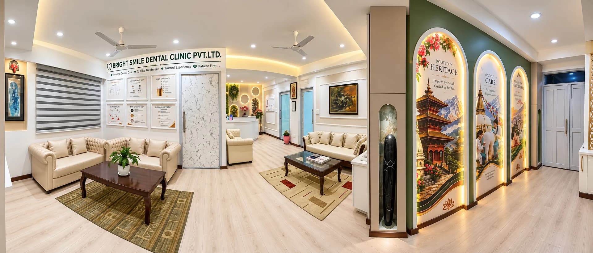 Entrance & Reception at Bright Smile Dental Clinic